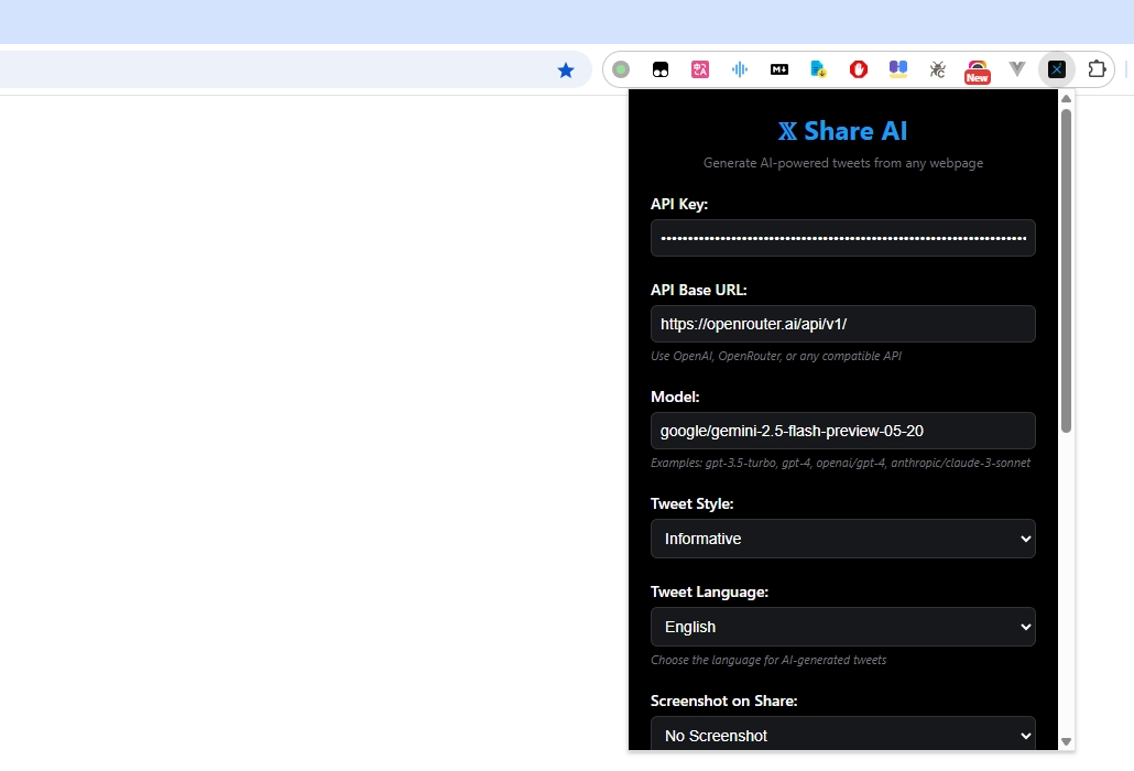X Share AI Assistant Screenshot 1